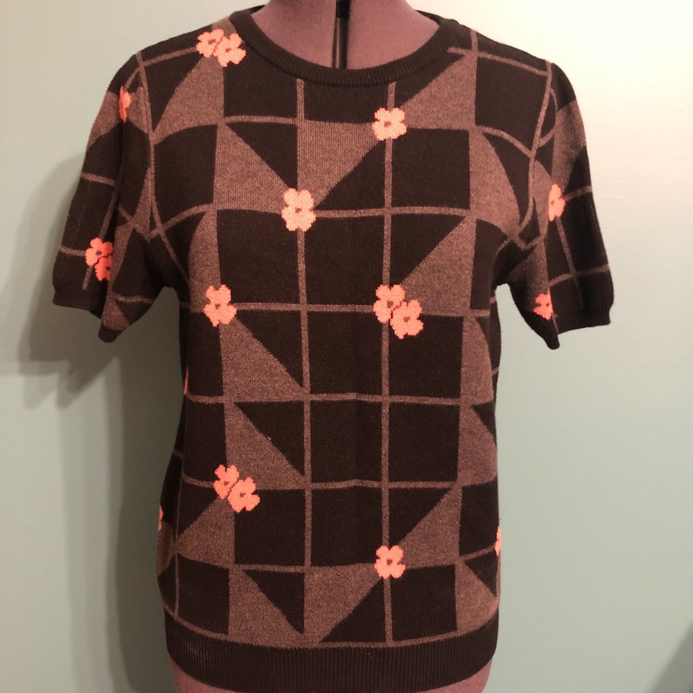 Corey Lynn Calter Gray Geometric Sweater